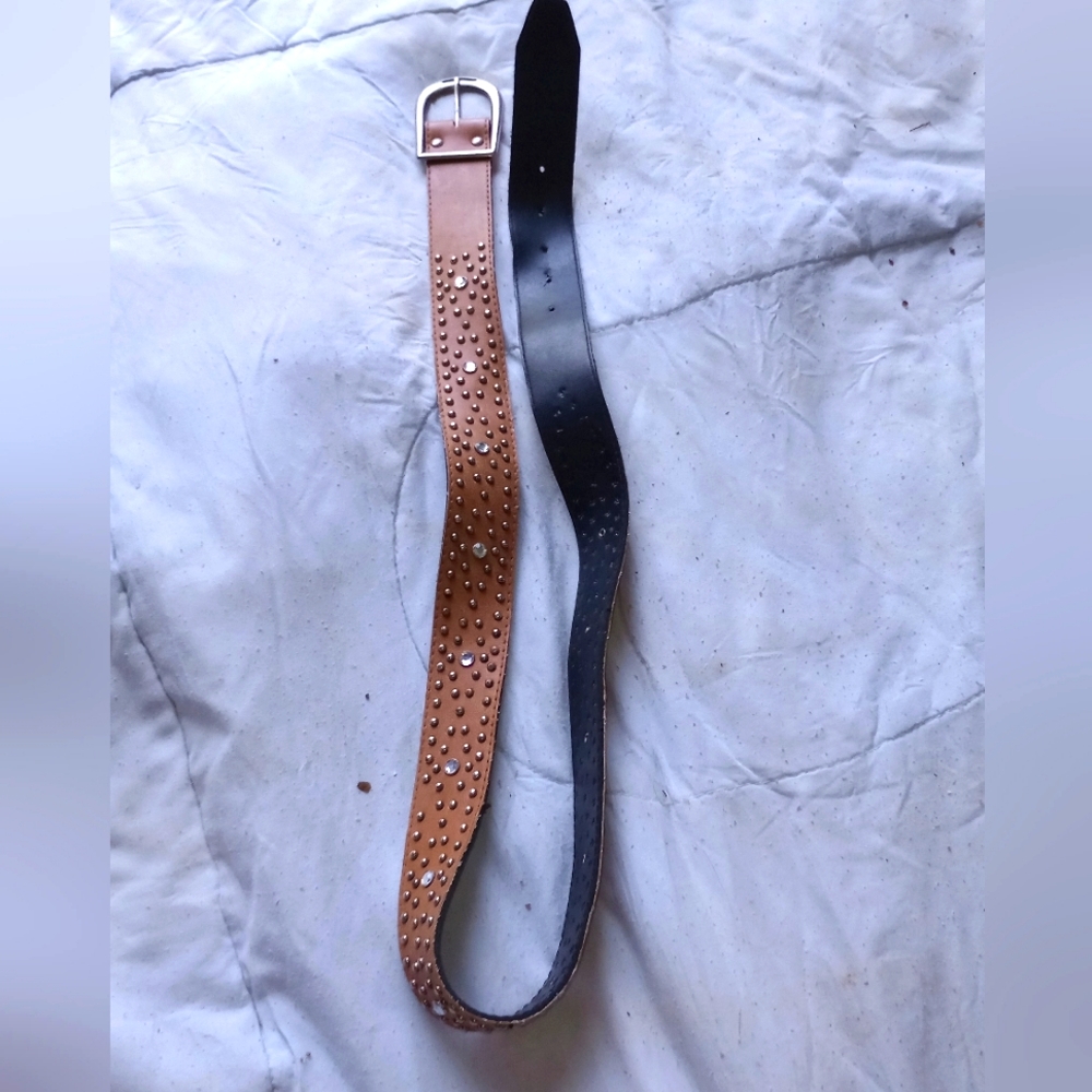 Brown studded belt